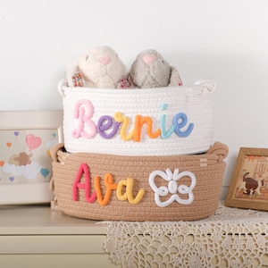 Handmade Personalized Baby Gift Basket – Keepsake Organizer for Newborns