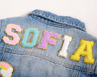 Personalized Toddler Denim Jacket with Chenille Name Patch