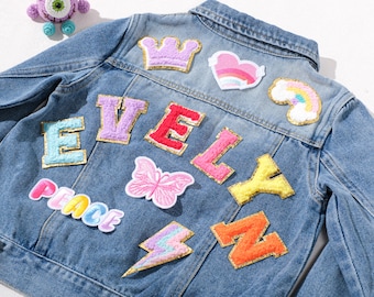 Personalized Kids Denim Jacket – Custom Name Patch, Birthday Gift