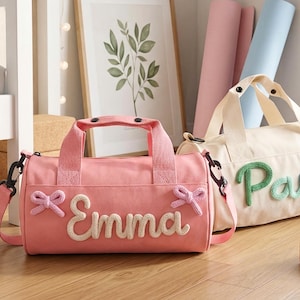 Personalized Kids Duffle Bag, Custom Name Travel Dance Tote, Birthday Gift for Boys Girls