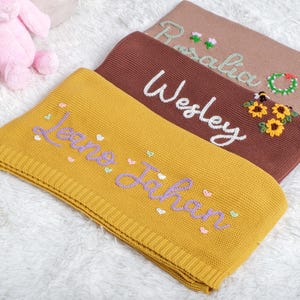 Personalized Newborn Name Blanket – Hand-Embroidered Ultra-Soft Keepsake – Perfect Baby Shower Gift