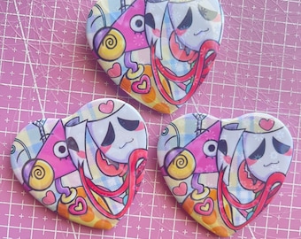 TADC Abstragedy | Zooble x Gangle | Heart Holographic Button/badge 2.24” inches