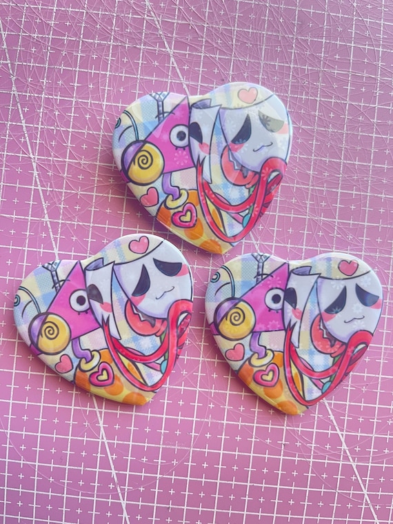 TADC Abstragedy | Zooble x Gangle | Heart Holographic Button/badge 2.24” inches