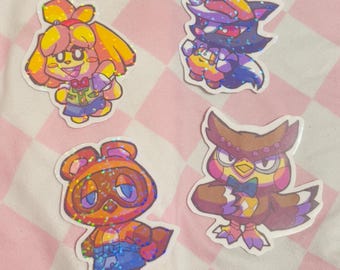AC villagers Holographic Stickers