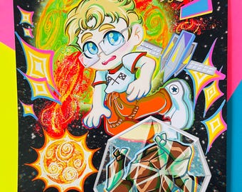 Project Hail Mary | PHM Dr. Ryland Grace & Rocky Glossy Art print | 8.5 x 11 inches