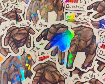 Project Hail Mary | PHM Rocky Holographic Stickers | 'Lock the F in' Meme (3 & 2 inches)