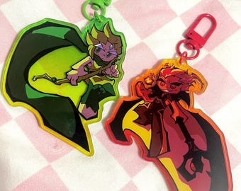 Cookie Run Kingdom | CRK Wind Archer & Fire Spirit | Colored gradient acrylic charms 3.15” inches