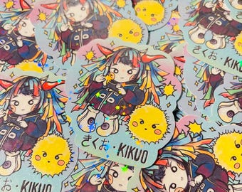Kikuo Hoshi-Kun | unofficial Kikuo merch | Holographic sticker | 2.7 inches