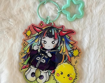 Kikuo Hoshi-Kun / Merchandising no oficial de Kikuo / Llavero acrílico con campanilla (8,9 cm)