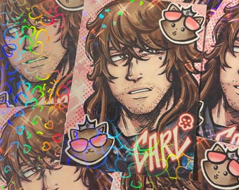 Dungeon Crawler Carl | Carl & Donut card | Holographic heart photocard | 2.5 x 3.5 inches LIMITED STOCK