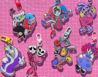 TADC crew colored acrylic keychains 3.54” inches
