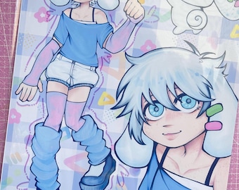 Gijinka Sanrio Cinnamoroll Art print  (8.5 x 11 inches)