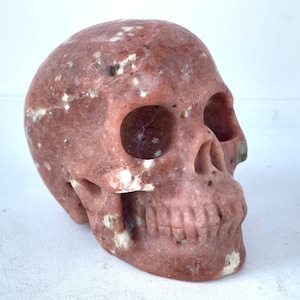 3.4&quot;+ Natural Red Yopa Stone Quartz Skull,Crystal,Quartz,Crystal Quartz,Skull,Crystal Skull,Home Decoration,Crystal Gifts,Gifts LG-11