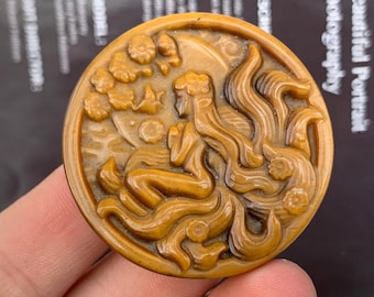 1.7"+ Natural tiger eye stone,Mermaid,Skull,Crystal mermaid,Crystal skull,Home decoraiton,Hand carving,Crystal gift 1PC