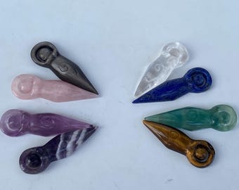 3インチ以上の天然オブシディアクォーツ、フクロウ、スカル