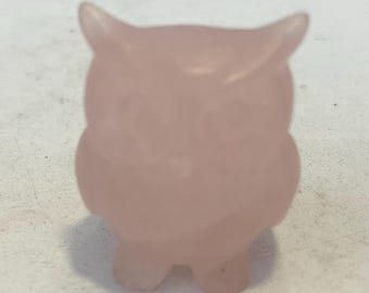 1.5"+ Natural Pink Rose Quartz,Crystal,Quartz,Owl,Skull,Crystal Owl Skull,Home Decoration,Holiday Gifts 1PC