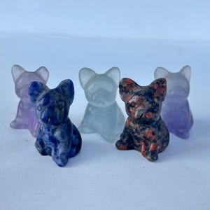 1.2&quot; Natural Crystal QuartzFrench bulldog,bulldog Carving ,bulldog Statue,Crystal Healing,Decor,Crystal Gifts /PC