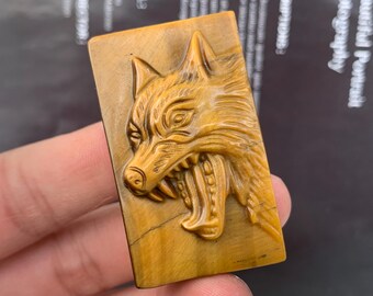 1.8"+ Natural tiger eye stone quartz,wolf,Skull,Crystal wolf skull,Crystal skull,Home decoration,Crystal gift 1PC