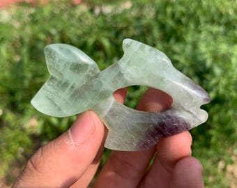 Natural green fluorite,Crystal quartz,Fish,Crystal fish,Crystal skull,Home decoration,Hand carving,Crystal gift 1PC