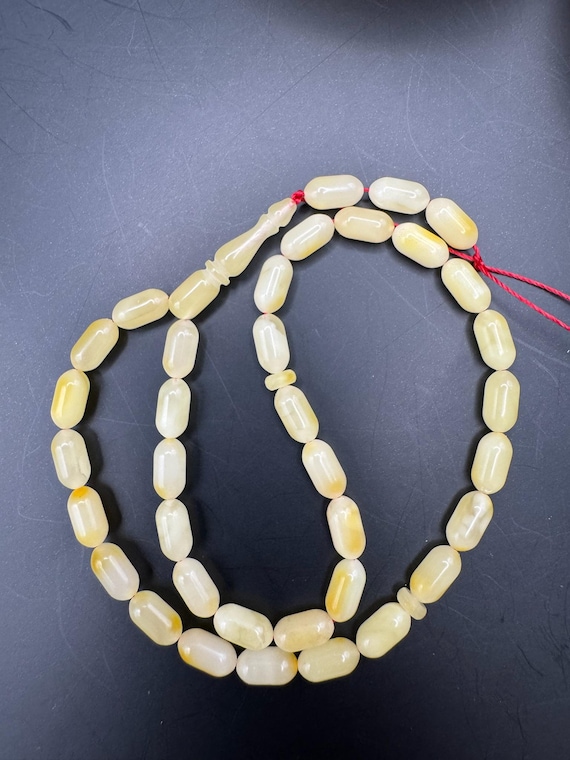 Baltic Amber Prayer Beads: 33-Bead Tasbih Misbaha - Honey Yellow