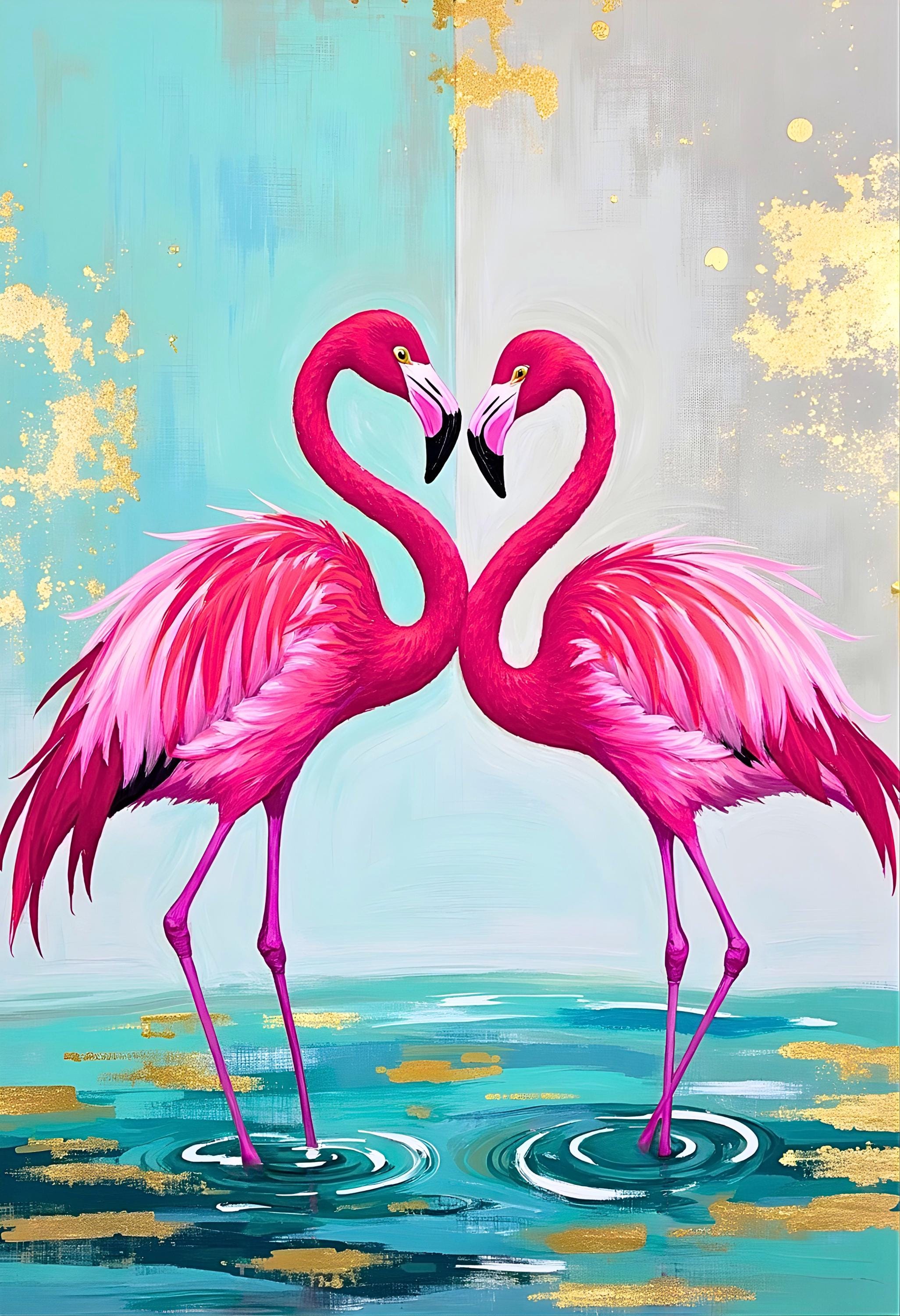 ALTOLITS /FLAMINGO EP【ネットラップ】アリレム×タイツォン Kissing Flamingos Print Set of 10 | Romantic Tropical Wall Art