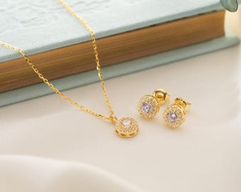 Alexandrite Sterling Silver Jewelry Set, June Birthstone Necklace and Studs