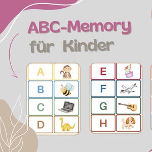 Memoria ABC para niños, aprendizaje de letras, juego, escuela primaria, padres, profesores, herramienta terapéutica