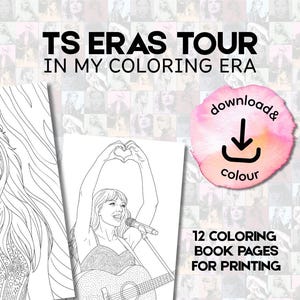 Tay Pop Star tour/albums coloring book pages | Swiftie fan book, gift idea | Coloring for Children, Teens & Adults | Digital, Printable, PDF