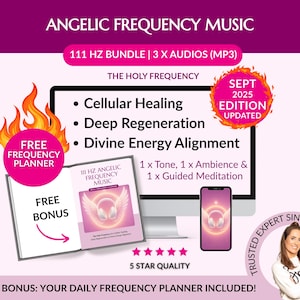 111 Hz Angelic Frequency Music for Cellular Healing | The Holy Frequency for Deep Regeneration & Divine Energy Alignment | audio/mp3 bundle