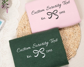 Individuell gesticktes Mädchen 2025 Sweatshirt | Kokette Schwesternschaft Hoodie | Kokette Bogen Shirt | Besties Geschenke für sie, Geschenk für Mädchen