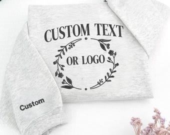 カスタムテキストまたはロゴ刺繍スウェットシャツ | 会社名入りカスタムパーカー | 女子学生クラブギフト | 企業ブランドパーカー | ビジネスロゴ