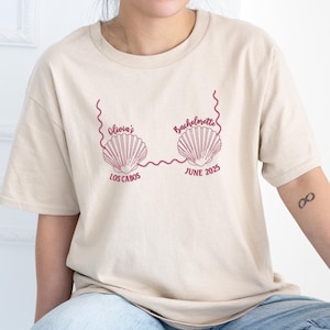 Bachelorette Sweatshirts | Custom Embroidered Mermaid Shirt | Custom Personalized Beach Bachelorette Shirt | Coastal Seashells Bikini Shirts