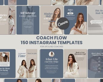 Coaching Instagram Templates | Canva Social Media Kit for Coaches & Personal Brands | 150 Editable Posts