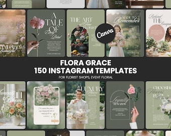 Florist Instagram Canva Templates – 150 Elegant Social Media Posts for Flower Shops & Florists