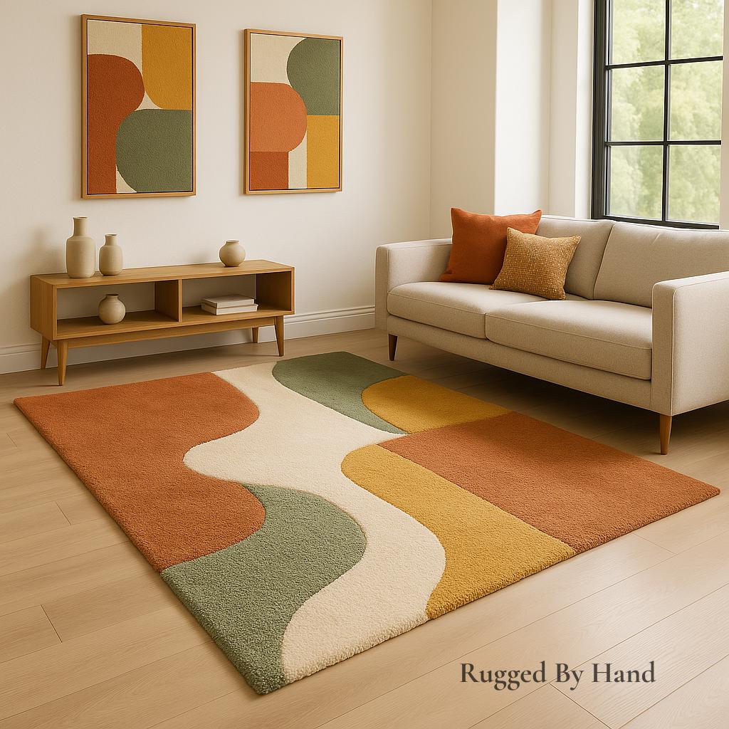 (1950s)-1960sミッドセンチュリー ラグ 1950s modern rug - Etsy 日本