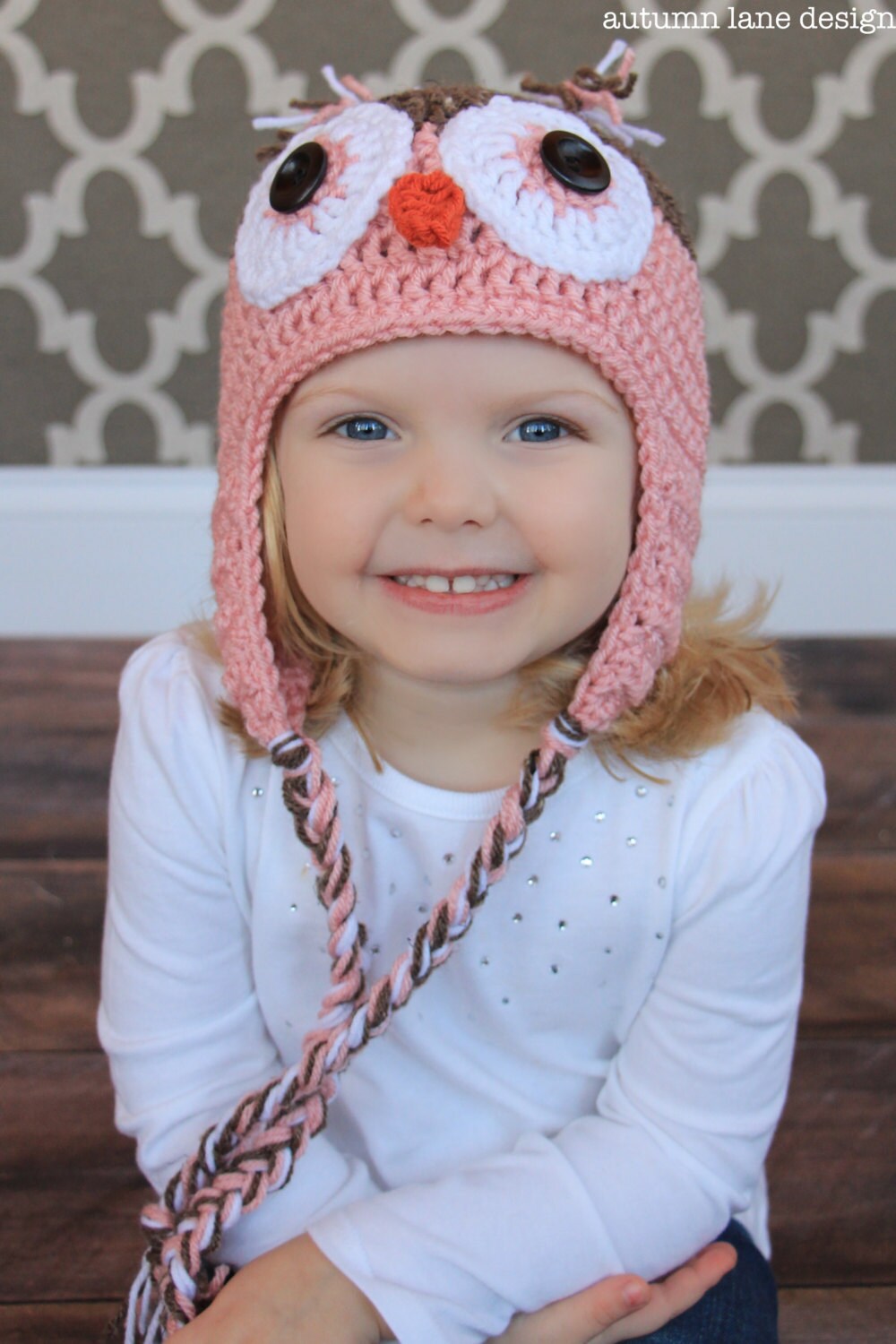 Handmade Crochet Owl Hat with Earflaps and Braids in all Sizes and Colors