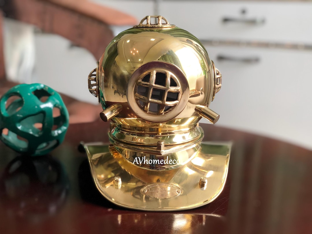 US Navy Mark V Mini Diving Divers Helmet Handmade Brass Nautical Sea ...