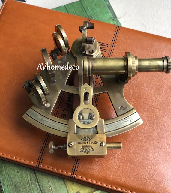 Brass Antique Kelvin & Hughes London Nautical Sextant Ship Decor