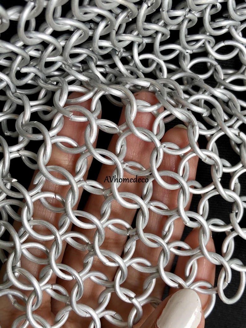 Medieval Handmade Chainmail Hood V Faced Coif Wearable Knight Armor ...