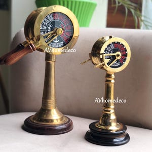 Brass Ship&#39;s Engine Telegraph Marine Boat Sailor&#39;s Inspired Telegraph, Decorative Maritime, Nautical Collection, Window Props