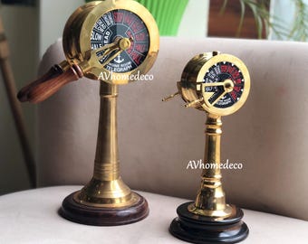 Telégrafo de motor de barco de latón, telégrafo de inspiración marinera, colección náutica decorativa, accesorios para ventanas