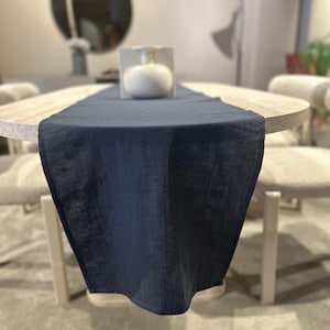 Cotton Table Runner – Boho & Organic Charm | 100% Cotton - Blue Custom Size Runner, Wedding Runner