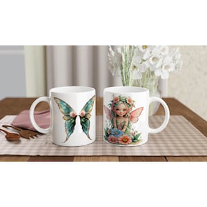 Elegant Fairy Mug - Enchanted Floral Design - Perfect Gift for Fairy Lovers