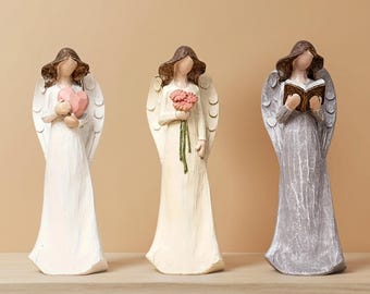 Skyddsängelfigur – Elegant kvinnlig ängelstaty, andlig heminredning, gåva för sympati, skydd och inspiration, gåva, religiös konst