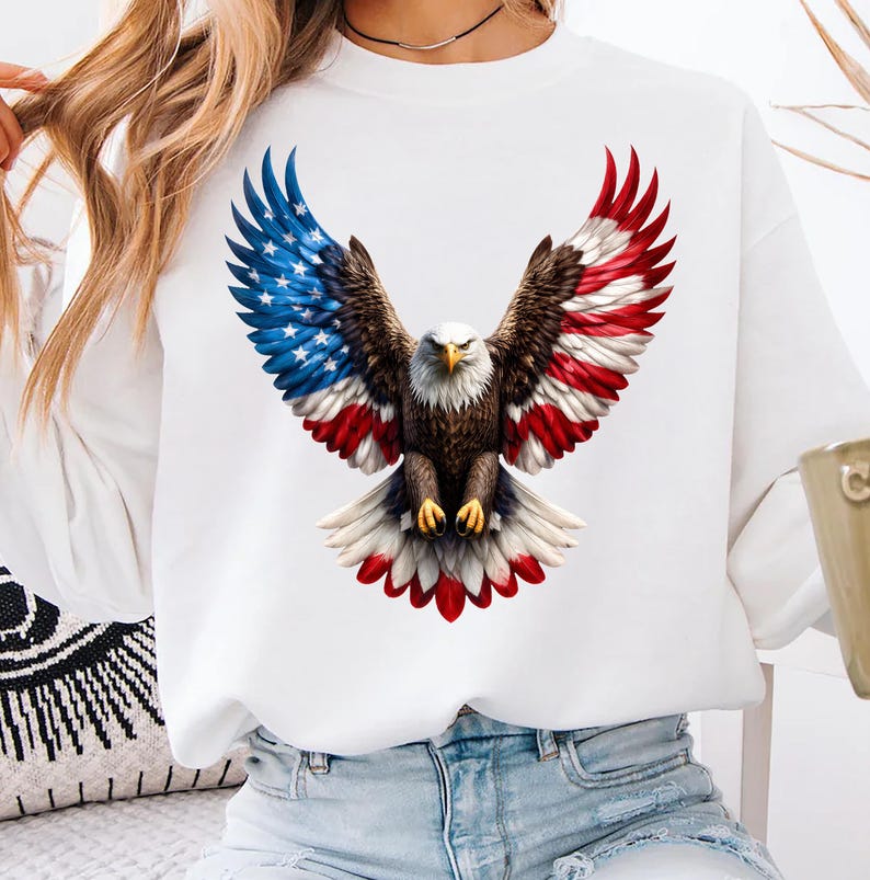Eagle Patriotic PNG, American Flag Wings Design, USA Independence ...