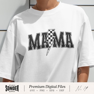Mama Checkered SVG PNG, Retro Mama Shirt Design, Sublimation & Cricut Files, Mom Life Clipart, Instant Download .svg .png eps .dxf