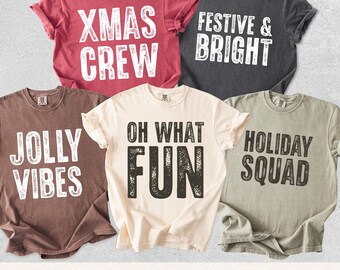 Christmas PNG SVG EPS Bundle, Holiday Squad, Festive & Bright, Oh What Fun, Xmas Crew, Jolly Vibes, Family Matching Holiday Shirts Dtf