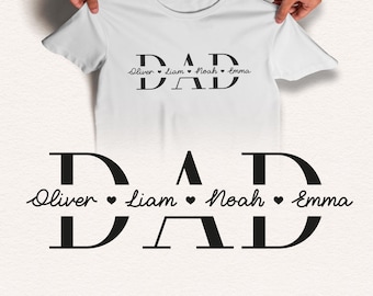 Dad SVG, Father's Day SVG, Custom Dad Split Name Frame Svg, Dad PNG, Cricut Cut File, Personalized Shirt Design, Digital Download