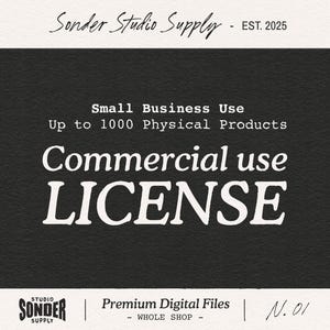 Licencia comercial de Sonder Studio Supply, uso para pequeñas empresas, hasta 1000 productos físicos, sin vencimiento