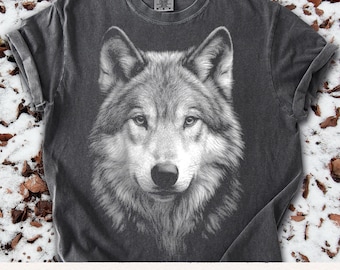 Wolf PNG, Realistic Wolf Art, Wild Animal Shirt Design, Nature Wildlife PNG, Forest Spirit Illustration, Spirit Animal, Lone Wolf DTF Print